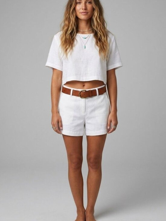 Abercrombie & Fitch Pants - Abercrombie & Fitch White Linen Womens Casual Shorts Size Small